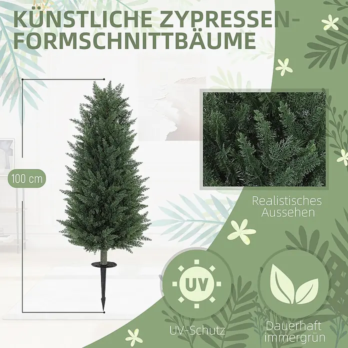 Homcom Kunstpflanze Lebensechtes Zypressendesign - 