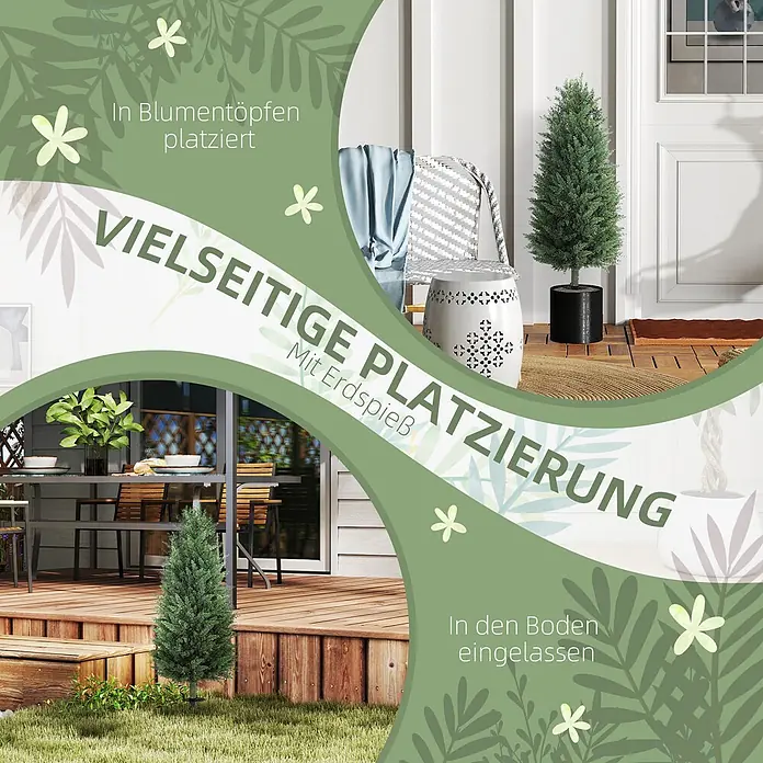 Homcom Kunstpflanze Lebensechtes Zypressendesign - 