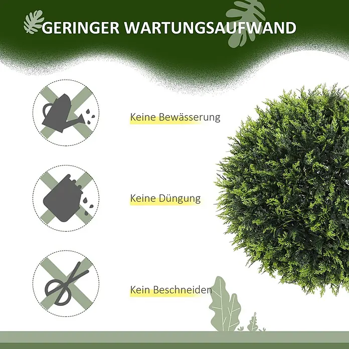 Homcom Kunstpflanze 2er-Set - 