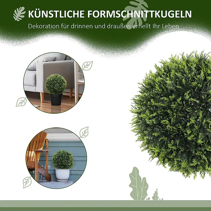 Homcom Kunstpflanze 2er-Set - 