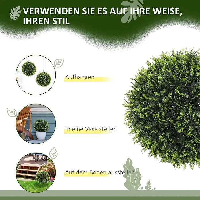 Homcom Kunstpflanze 2er-Set - 
