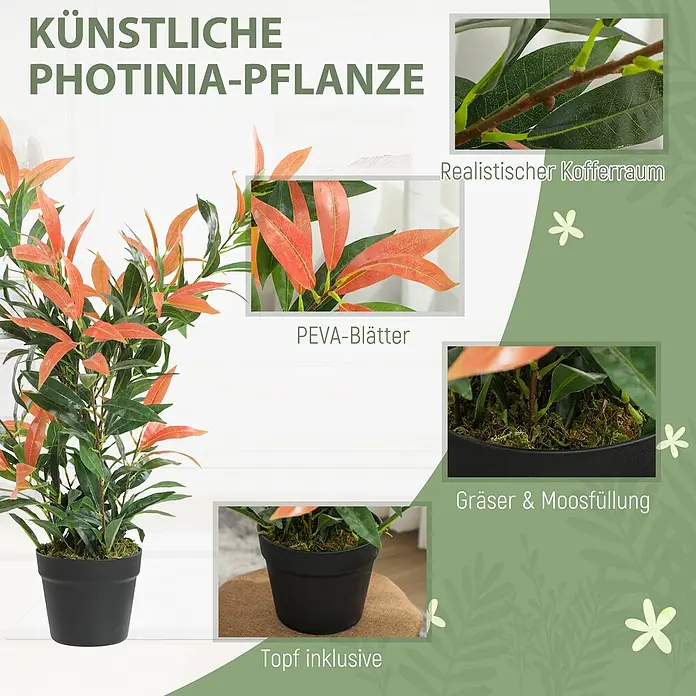 Homcom Kunstpflanze Naturgetreues Schönheitserlebnis - 