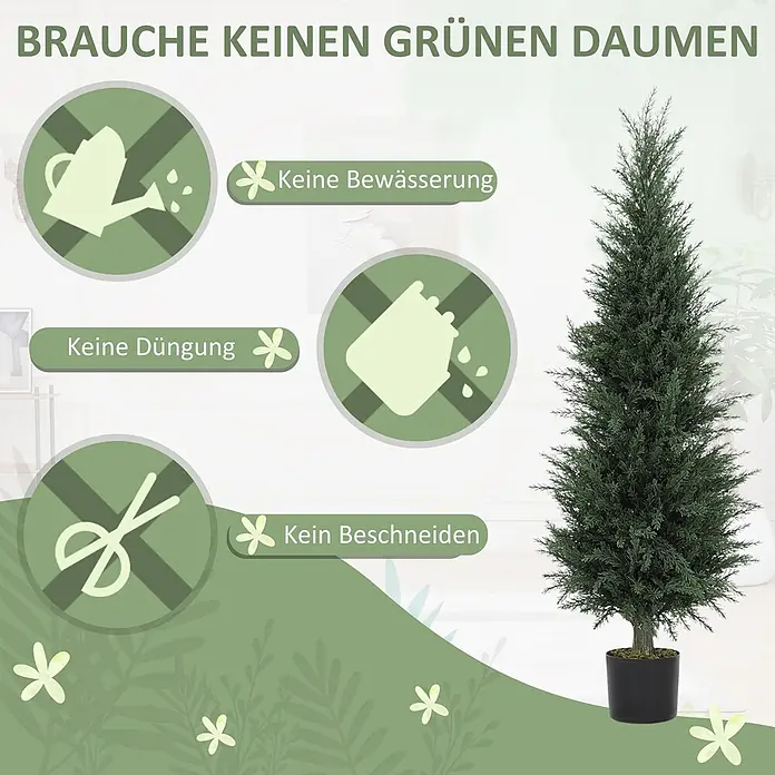 Homcom Kunstpflanze Lebensechtes Zypressendesign - 