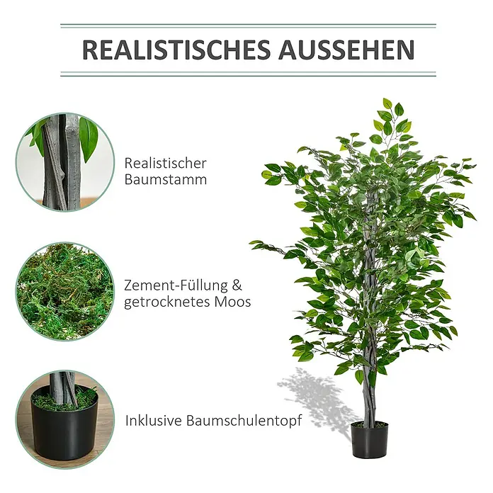 Homcom Kunstpflanze realistisches Aussehen - 