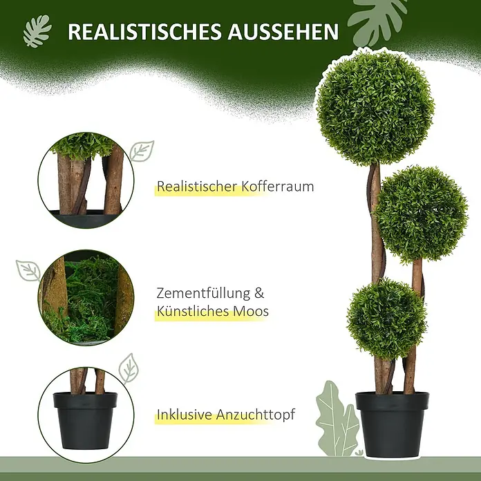 Homcom Kunstpflanze Realistisches Erscheinungsbild - 