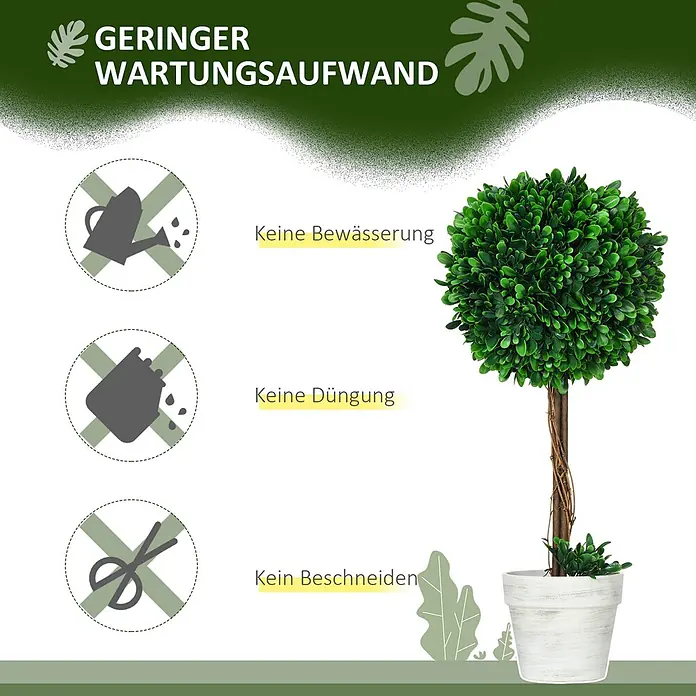 Homcom Kunstpflanze 2er-Set - 