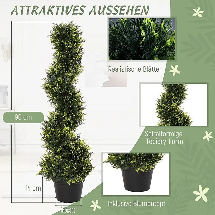 Outsunny Kunstpflanze innen- und außenbereich geeignet - 