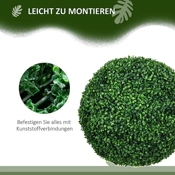 Homcom Kunstpflanze 2er-Set - 