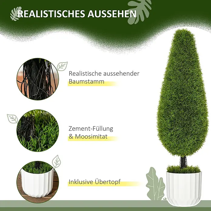 Homcom Kunstpflanze 2er-Set - 