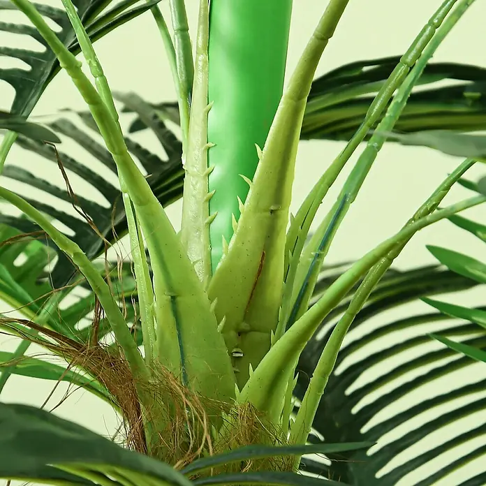 Homcom Kunstpflanze künstliche Palme - Höhe: 160 cm, Blütenfarbe: Grün, Kunststoff