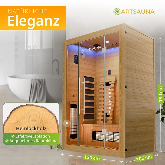 Artsauna Elementsauna - L x B x H: 105 x 130 x 190 cm