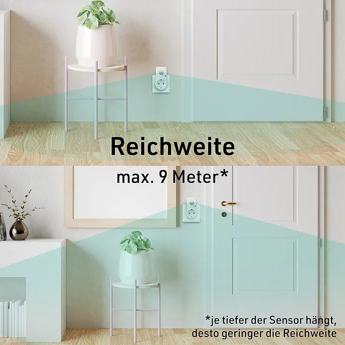Oktaplex Lighting Bewegungsmelder Sia - Reichweite Sensor: 9 m, Weiß, Erfassungswinkel Sensor: 120 °, L x B x H: 44 x 52 x 98 mm