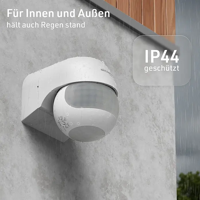 Oktaplex Motion Bewegungsmelder Anja - Reichweite Sensor: 12 m, Weiß, Erfassungswinkel Sensor: 180 °, L x B x H: 80 x 55 x 68 mm