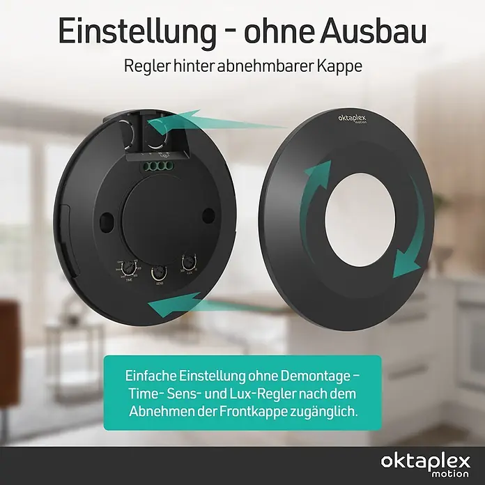 Oktaplex Motion Bewegungsmelder Isa - Reichweite Sensor: 3 m, Schwarz, Erfassungswinkel Sensor: 360 °, L x B x H: 0 x 0 x 0 mm