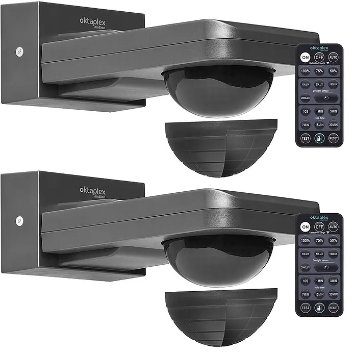 Oktaplex Motion Bewegungsmelder Tea - Reichweite Sensor: 9 m, Anthrazit, Erfassungswinkel Sensor: 360 °, L x B x H: 174 x 87 x 66 mm