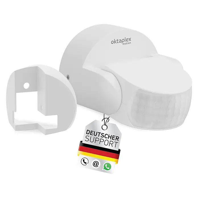Oktaplex Motion Bewegungsmelder Bea - Reichweite Sensor: 12 m, Weiß, Erfassungswinkel Sensor: 180 °, L x B x H: 92 x 76 x 64 mm