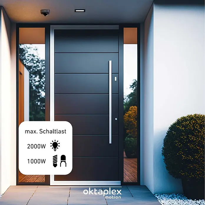 Oktaplex Motion Bewegungsmelder Tim - Reichweite Sensor: 9 m, Anthrazit, Erfassungswinkel Sensor: 360 °, L x B x H: 102 x 102 x 60 mm