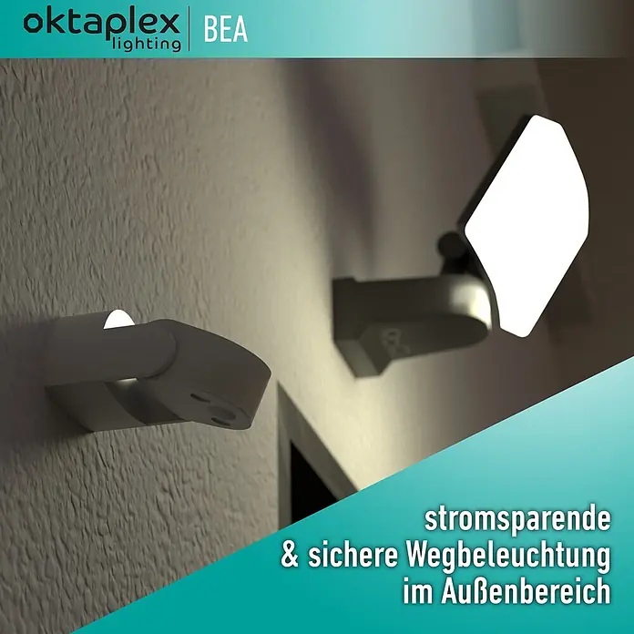 Oktaplex Motion Bewegungsmelder Bea - Reichweite Sensor: 12 m, Weiß, Erfassungswinkel Sensor: 180 °, L x B x H: 92 x 76 x 64 mm