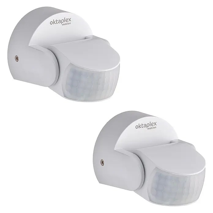 Oktaplex Motion Bewegungsmelder Bea - Reichweite Sensor: 12 m, Weiß, Erfassungswinkel Sensor: 180 °, L x B x H: 92 x 76 x 64 mm