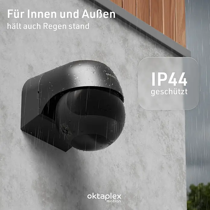 Oktaplex Motion Bewegungsmelder Anja - Reichweite Sensor: 12 m, Anthrazit, Erfassungswinkel Sensor: 180 °, L x B x H: 80 x 55 x 68 mm