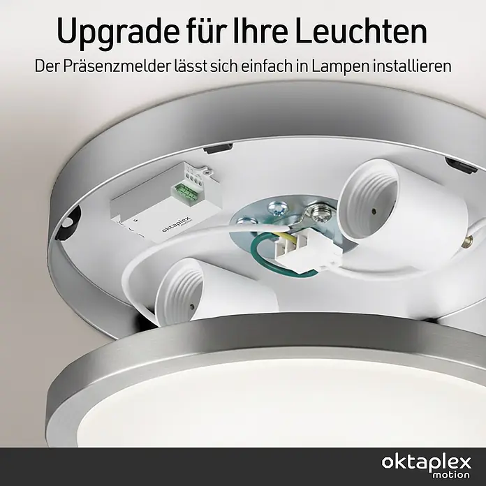 Oktaplex Motion Bewegungsmelder Amy - Reichweite Sensor: 6 m, Weiß, Erfassungswinkel Sensor: 180 °, L x B x H: 78 x 45 x 25 mm