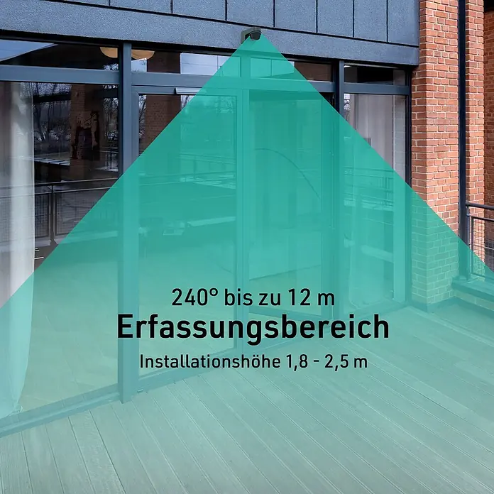 Oktaplex Lighting Bewegungsmelder Eva - Reichweite Sensor: 12 m, Anthrazit, Erfassungswinkel Sensor: 240 °, L x B x H: 100 x 75 x 62 mm