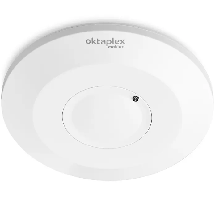 Oktaplex Motion Bewegungsmelder Ida - Reichweite Sensor: 8 m, Weiß, Erfassungswinkel Sensor: 360 °, L x B x H: 115 x 115 x 22 mm