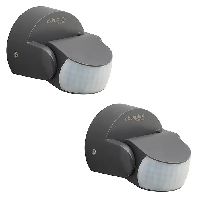 Oktaplex Motion Bewegungsmelder Bea - Reichweite Sensor: 12 m, Anthrazit, Erfassungswinkel Sensor: 180 °, L x B x H: 92 x 76 x 64 mm
