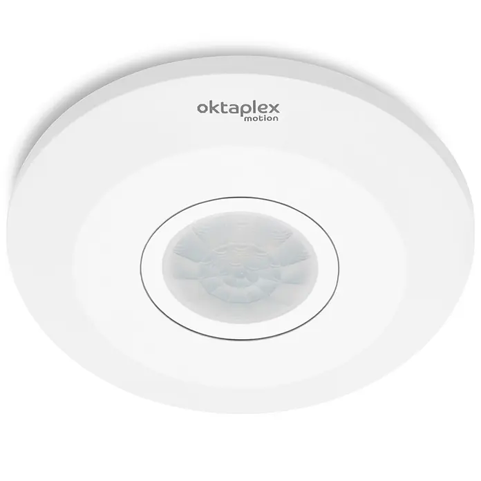 Oktaplex Motion Bewegungsmelder Ina - Reichweite Sensor: 10 m, Weiß, Erfassungswinkel Sensor: 360 °, L x B x H: 115 x 115 x 24 mm