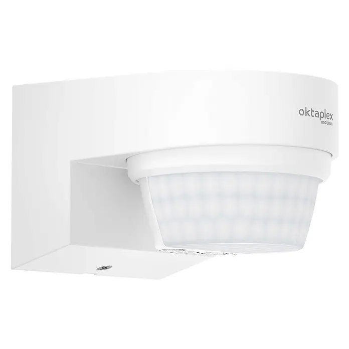 Oktaplex Lighting Bewegungsmelder Eva - Reichweite Sensor: 14 m, Weiß, Erfassungswinkel Sensor: 240 °, L x B x H: 100 x 75 x 62 mm