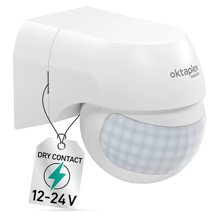 Oktaplex Motion Bewegungsmelder Ana - Reichweite Sensor: 12 m, Weiß, Erfassungswinkel Sensor: 180 °, L x B x H: 80 x 55 x 65 mm