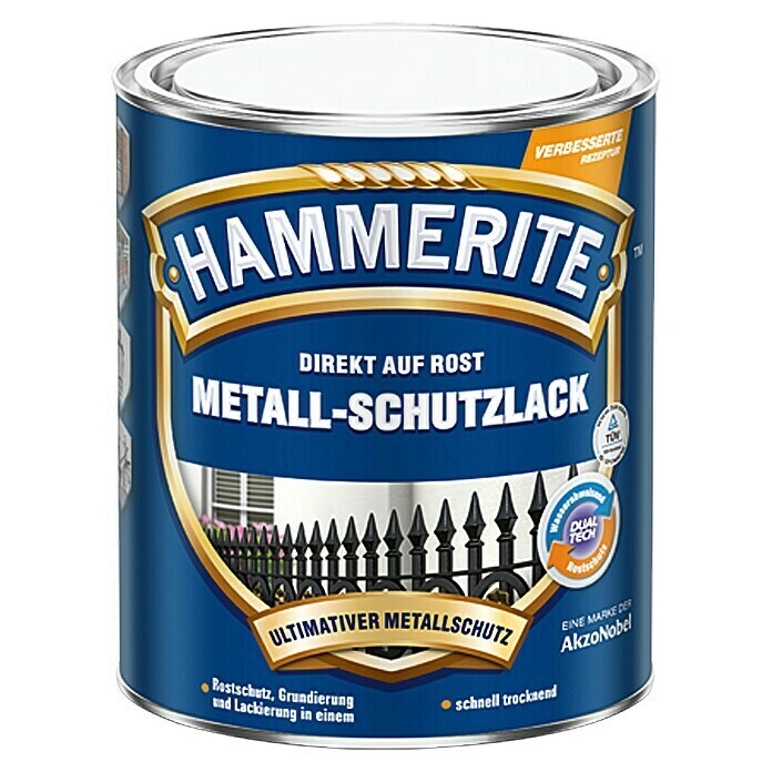 Hammerite Metall-Schutzlack (Schwarz, 750 ml, Glänzend, Lösemittelhaltig)