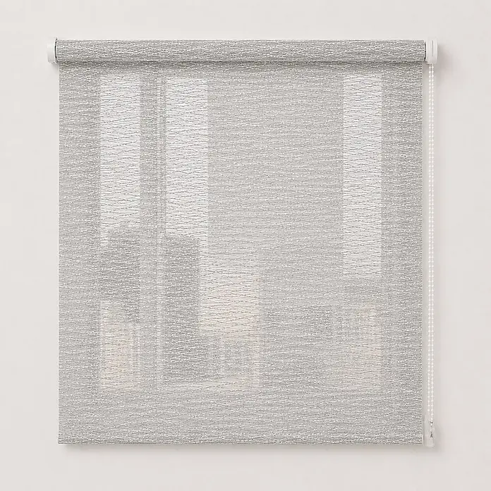 Estor enrollable Traslúcido Ares - An x Al: 150 x 250 cm, Gris - Estor enrollable gris claro texturizado semitransparente para ventanas.