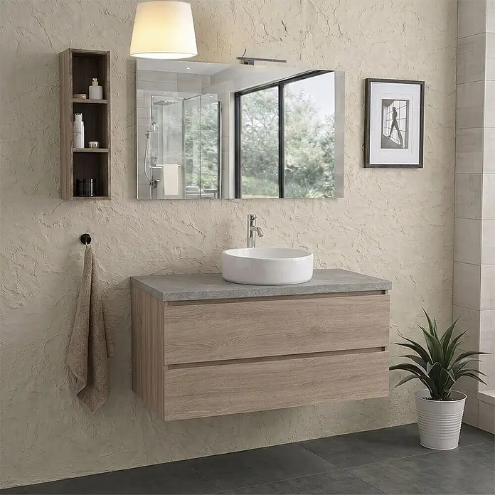 Kiamami Valentina Badmöbel-Set - Holz mittel