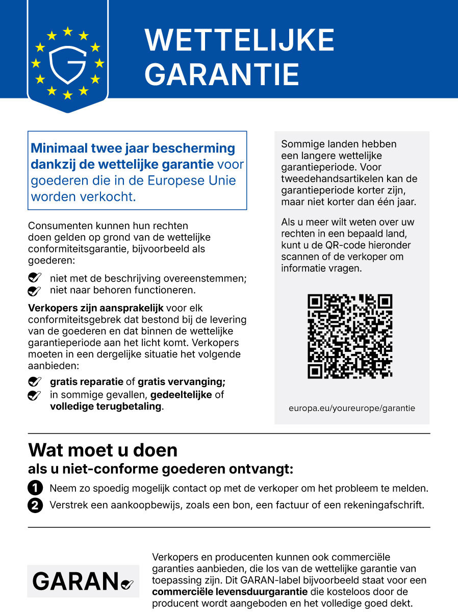 Informatie over de wettelijke garantie