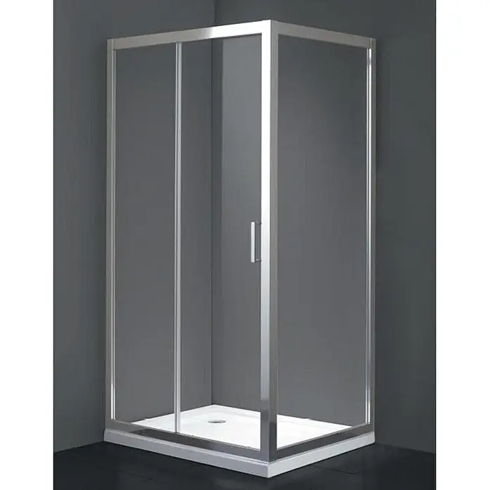 FRASCIO New Tecnology Eckdusche 90 x 165 cm - Verchromt, Chrom, Stärke: 6 mm