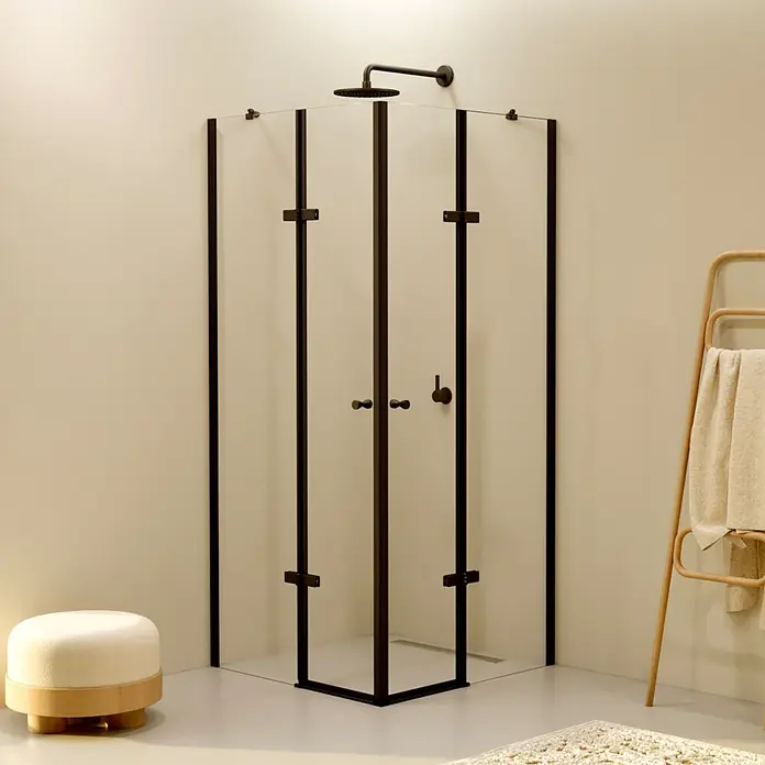 i-flair Eckdusche Alice 80x100x190 cm - Beschichtet, Schwarz, Stärke: 6 mm