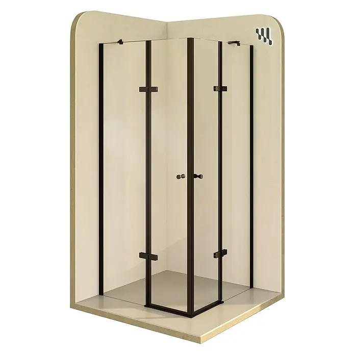 i-flair Eckdusche Alice 80x100x190 cm - Beschichtet, Schwarz, Stärke: 6 mm
