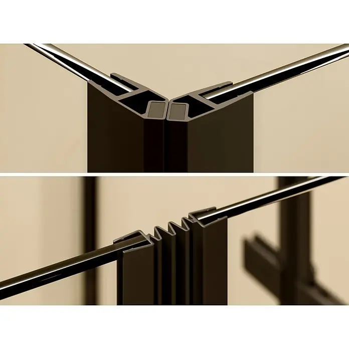 i-flair Eckdusche Alice 80x100x190 cm - Beschichtet, Schwarz, Stärke: 6 mm