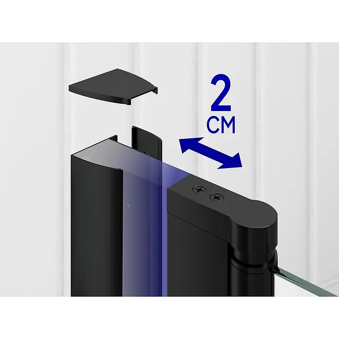 i-flair Eckdusche Emma 70x85x180 cm - Beschichtet, Schwarz, Stärke: 6 mm