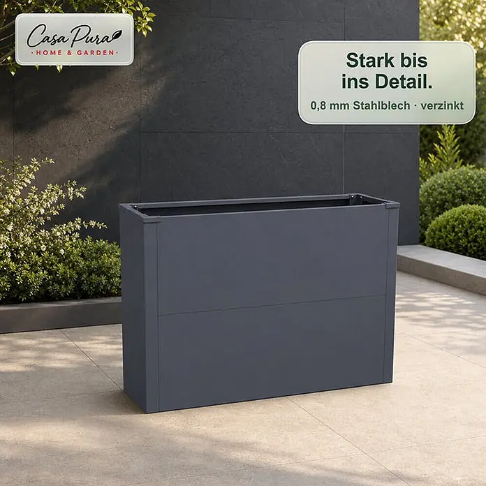 Floordirekt Hochbeet Andros 100 x 25 x 27 cm - 25 x 100 x 27 cm, Metall, Anthrazit