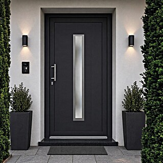 Solid Elements Haustür KF-03 (110 x 210 cm, DIN Anschlag: Links, Anthrazit/Weiß)
