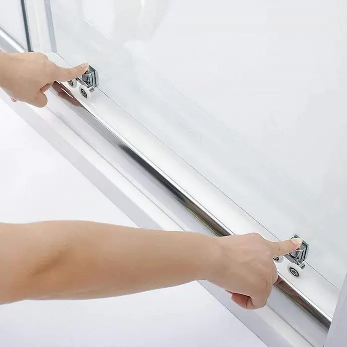 FRASCIO New Tecnology Eckdusche 140 x 70 cm - Verchromt, Chrom, Stärke: 6 mm