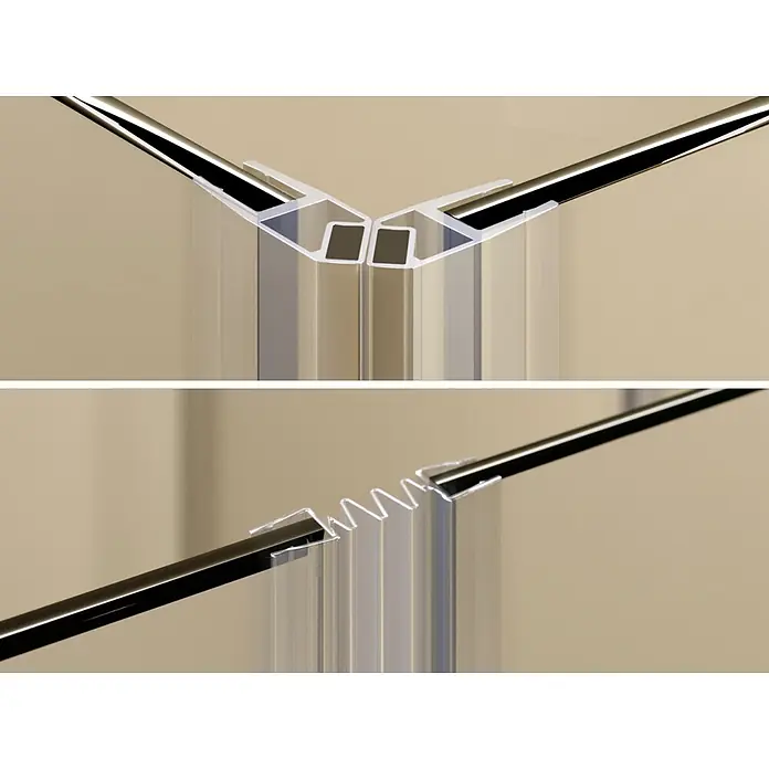i-flair Eckdusche Alice 110x105x190 cm - Beschichtet, Silber, Stärke: 6 mm