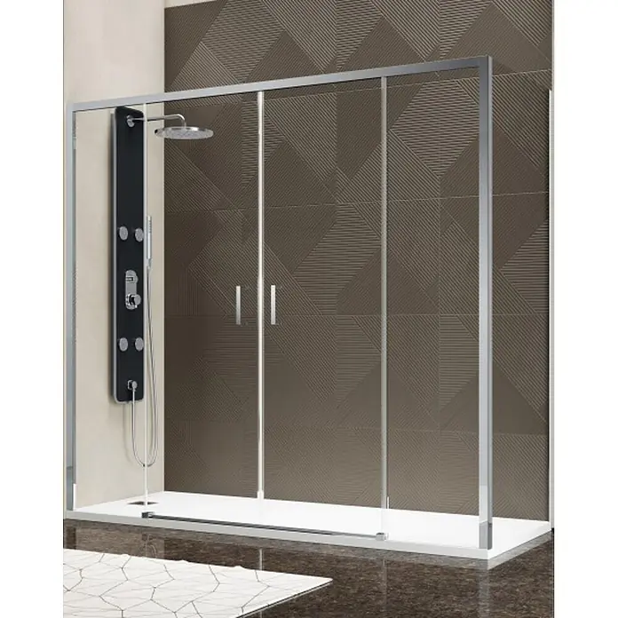 FRASCIO New Tecnology Eckdusche 90 x 135 cm - Verchromt, Chrom, Stärke: 6 mm