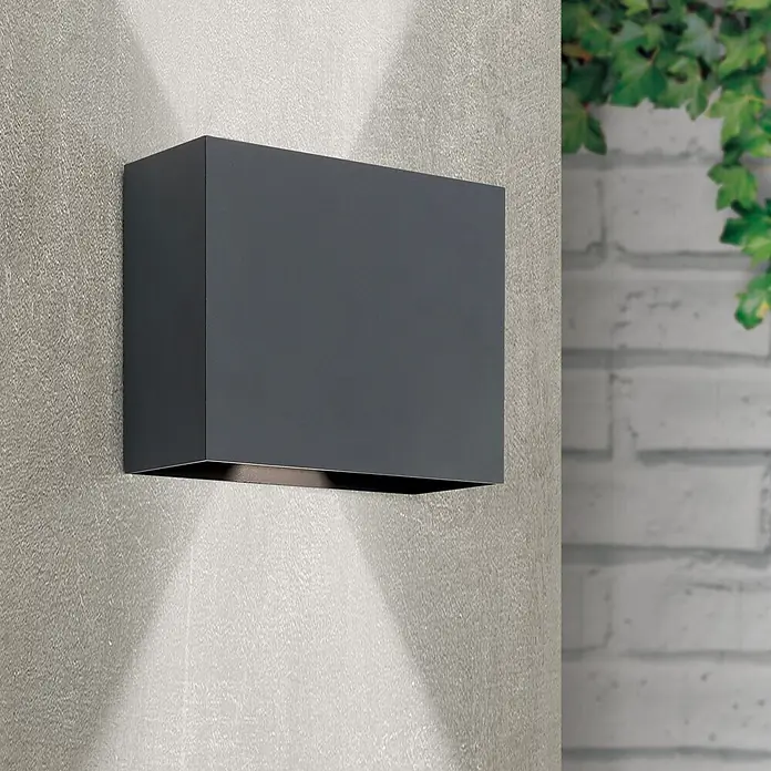 Orion Leuchten LED-Außenwandleuchte Akzent - 12 W, 7,4 x 18 x 14 cm, Anthrazit, Klar, IP54