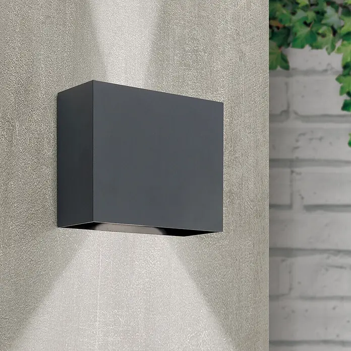 Orion Leuchten LED-Außenwandleuchte Akzent - 12 W, 7,4 x 18 x 14 cm, Anthrazit, Klar, IP54