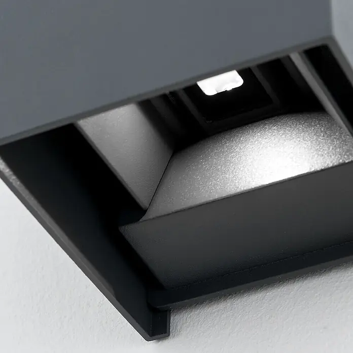 Orion Leuchten LED-Außenwandleuchte Cube - 6 W, 10 x 10 x 10 cm, Anthrazit, Klar, IP54