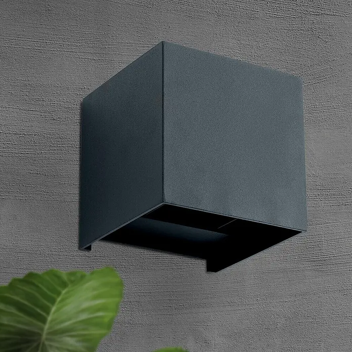 Orion Leuchten LED-Außenwandleuchte Cube - 6 W, 10 x 10 x 10 cm, Anthrazit, Klar, IP54