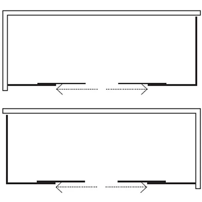 FRASCIO New Tecnology Eckdusche 140 x 70 cm - Verchromt, Chrom, Stärke: 6 mm